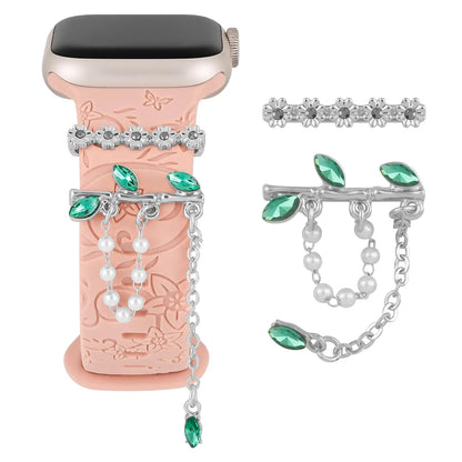 Diamond Metal Charms for Apple Watch Band Bling Rings for iWatch Series 9-6 SE