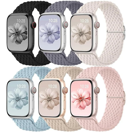 Braided Nylon Strap for Apple Watch Ultra 2/Series 10–4 Adjustable Band