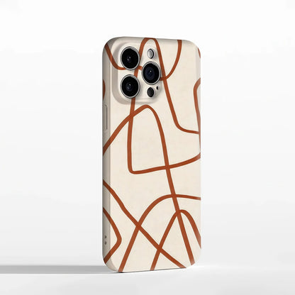 Rust Abstract Curves Case for iPhone 17 16 15 14 13 12 Pro Max Plus