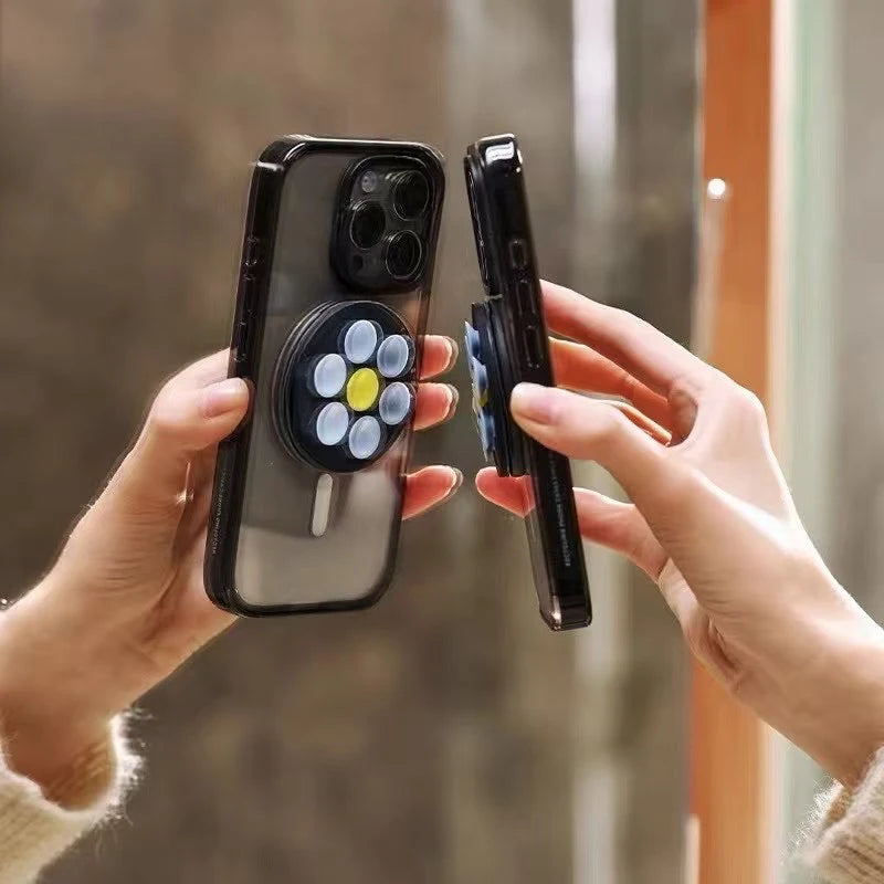 Flower Sucker Magnetic Phone Holder – Foldable Stand for iPhone & S25 Ultra