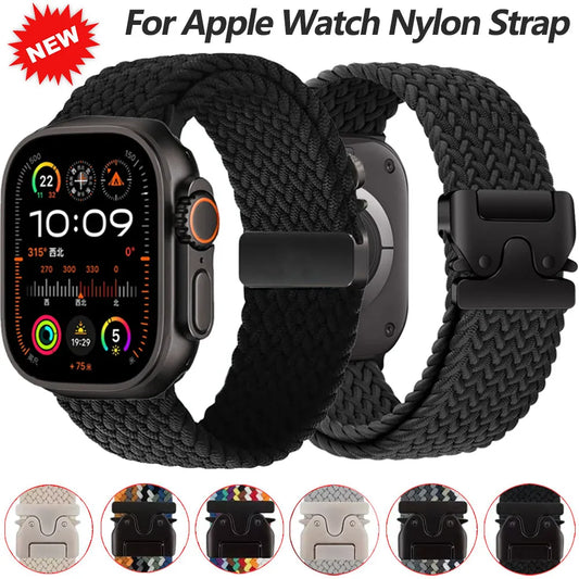Nylon Parachute Strap for Apple Watch 41–49mm iWatch Ultra/Series 6–11 SE3