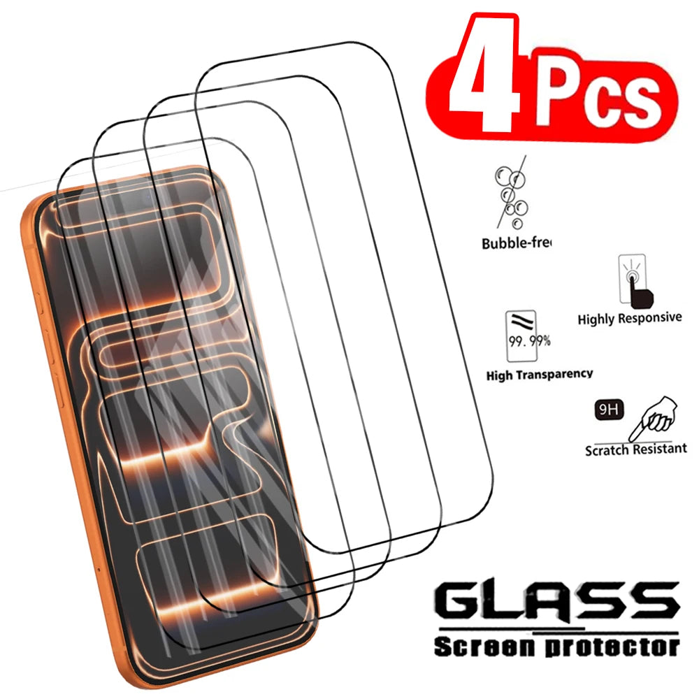 4PCS Tempered Glass Screen Protector for iPhone 17 Pro Max/Air Models