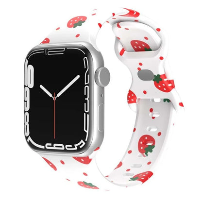 Floral Silicone Strap for Apple Watch Ultra & Series 3–9 (38–49mm)