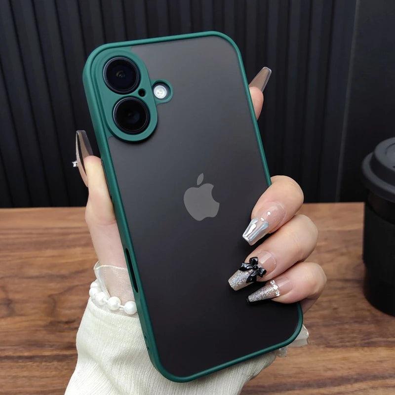 Transparent Matte Bumper Phone Case for iPhone 16–7 Series, Pro Max & SE Models