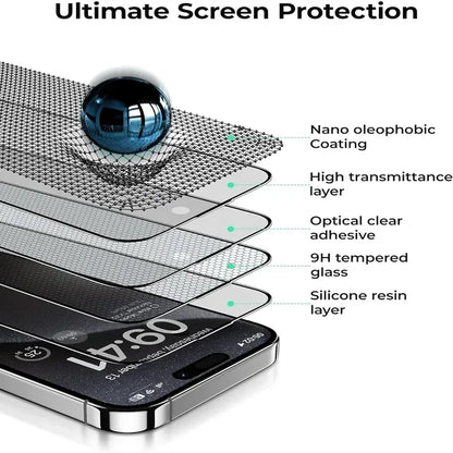 3-Pack Matte Screen Protectors for iPhone 11–16 Pro Max – Dust-Free Install