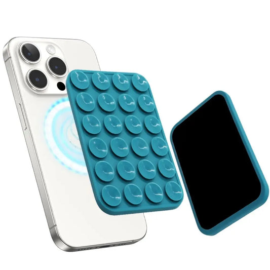 Magnetic Suction Cup Phone Holder for MagSafe, Silicone Wall Mount Stand for iPhone 12–16
