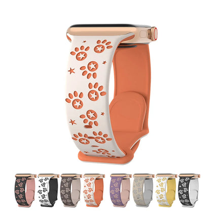 Paw Carving Silicone Strap for Apple Watch Ultra & Series 10–5 SE Band