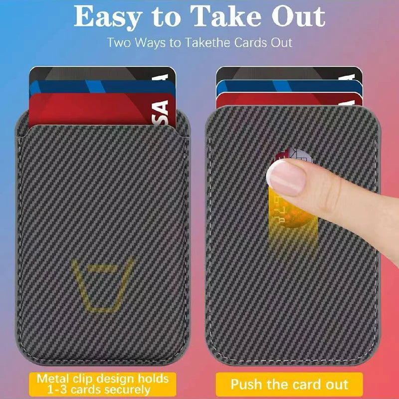 Carbon Fiber MagSafe Wallet Card Holder for iPhone 17–12 Pro Max