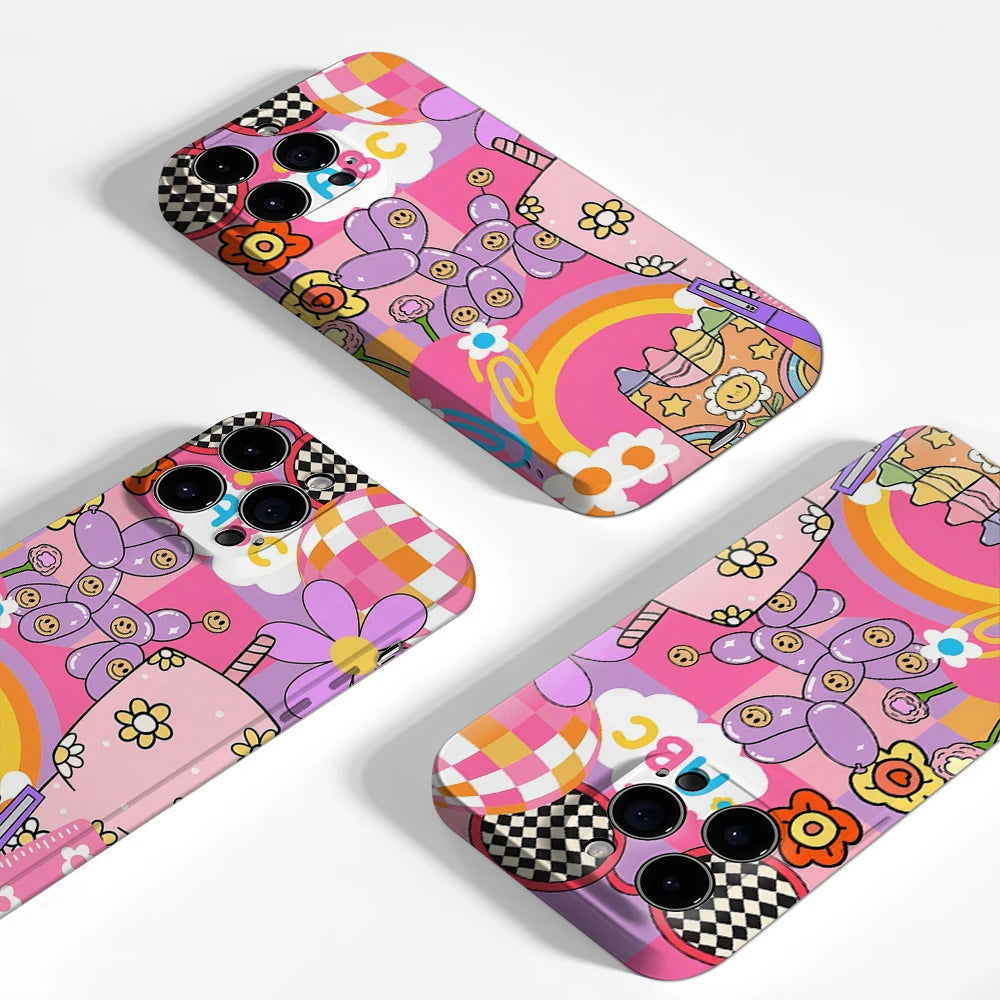 Retro Groovy Pattern Case for iPhone 17 16 15 14 13 12 11 Pro Max Plus