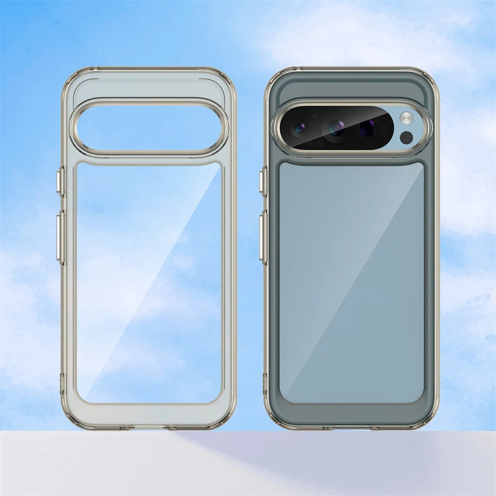 Fashion Transparent Acrylic Case for Google Pixel 9–7 Pro & 10 Pro XL – Shockproof