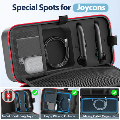 For Switch 2 & Switch Original & Switch OLED Large Storage Bag Anti-Scratch Waterproof Travel Carrying Case for Nintendo Switch