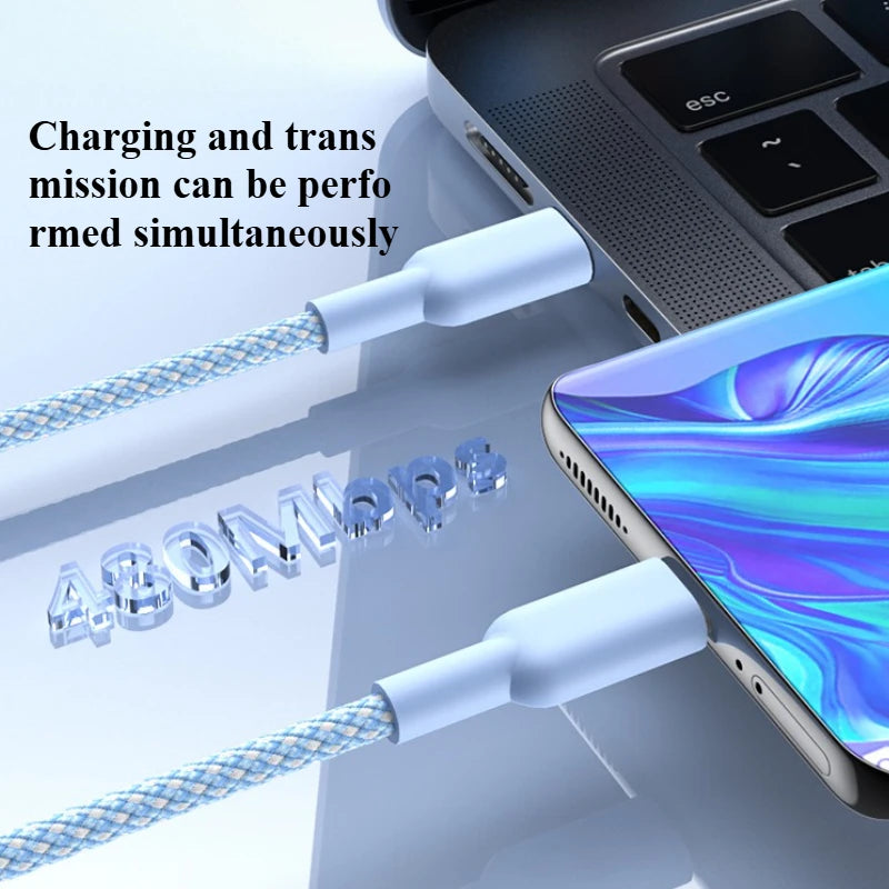 PD60W Type-C to Type-C Fast Charging Cable For iPhone Samsung Xiaomi iPad