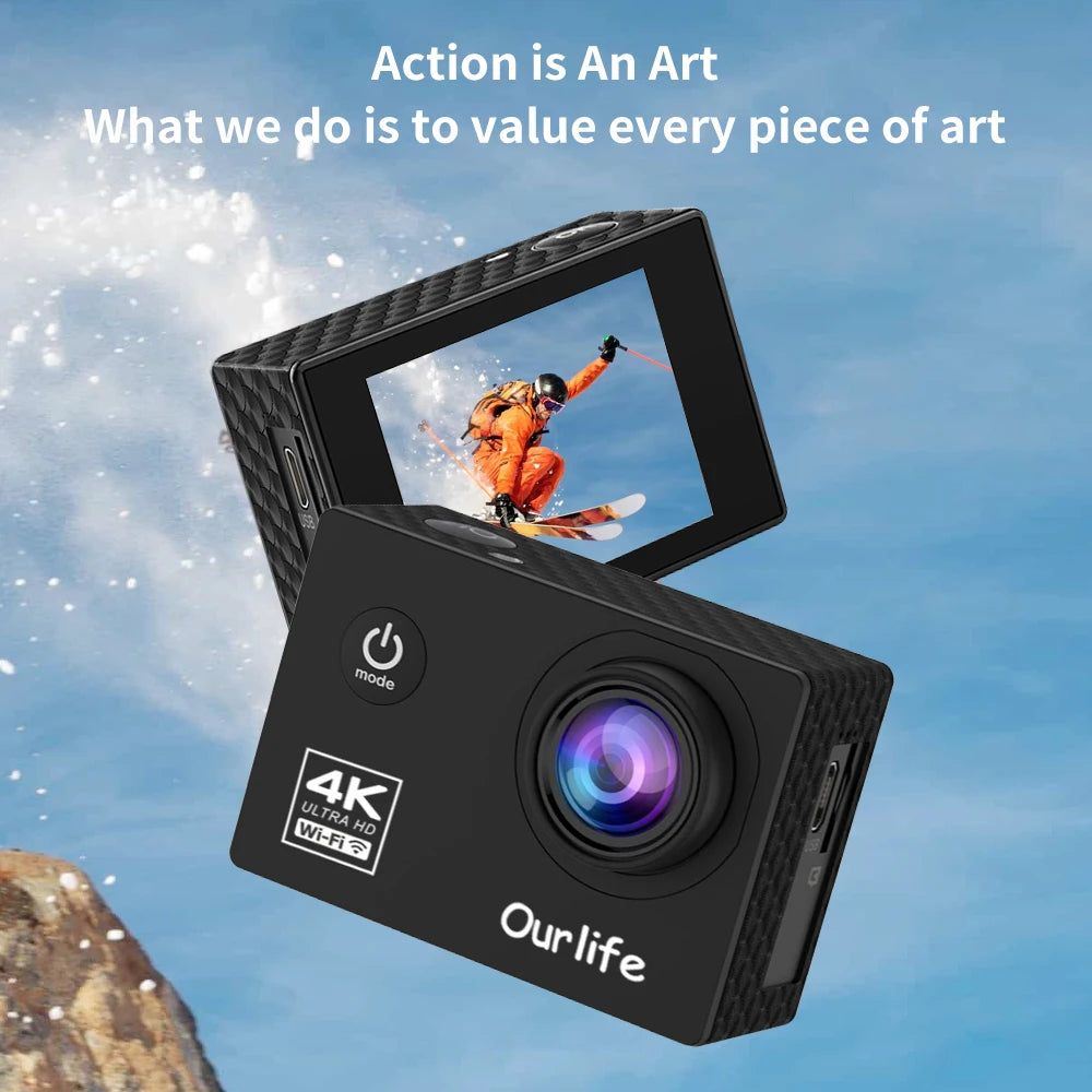 4K Ultra HD Action Camera | 16MP Wi-Fi Sports Cam with 2.0" Screen & 30M Waterproof