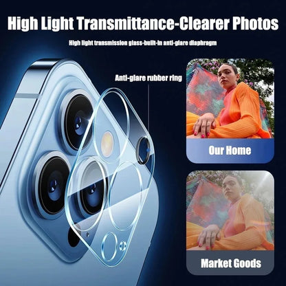 Screen & Camera Lens Protectors for iPhone 15–X | Tempered Glass Set