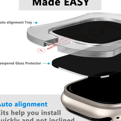 1-5PCS Privacy Tempered Glass Screen Protector with Frame for Apple Watch Ultra 2 49mm