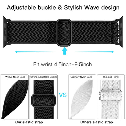 Stretchy Nylon Band for Apple Watch Ultra 2 SE Series 9–1 – Soft & Comfortable