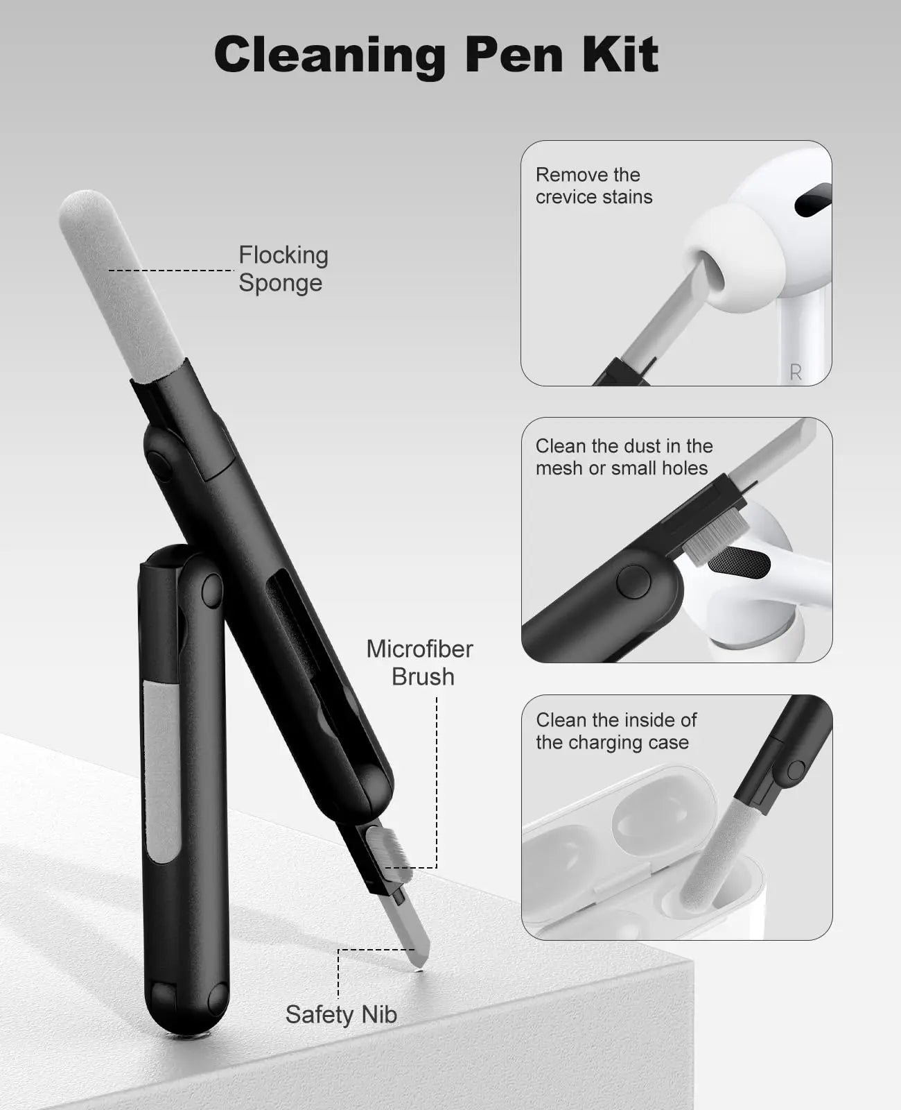 Secure Lock AirPods Pro 3 Case with Cleaner Kit and Keychain for 3rd Gen AirPods