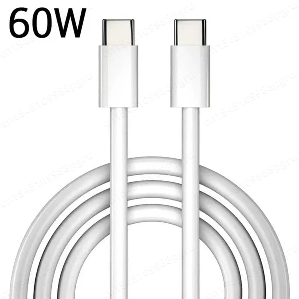 PD 100W/60W USB-C to USB-C Fast Charging Cable | Data Line for Laptop & Phone