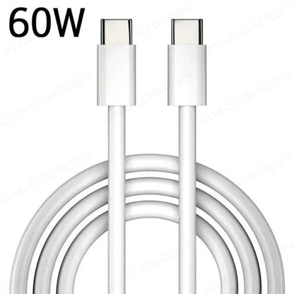 PD 100W/60W USB-C to USB-C Fast Charging Cable | Data Line for Laptop & Phone