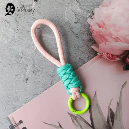 Braided Umbrella Rope Keychain Lanyard – Strong Strap for Keys and Phone Accessories