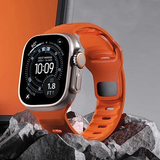 Sport Silicone Strap for Apple Watch Ultra 3/2 and Series 11–6, SE3 (49–40mm)