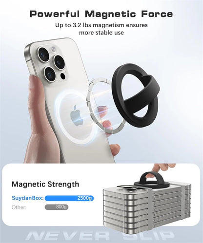 MagSafe Silicone Finger Strap Holder for iPhone 16 – Magnetic Loop Grip