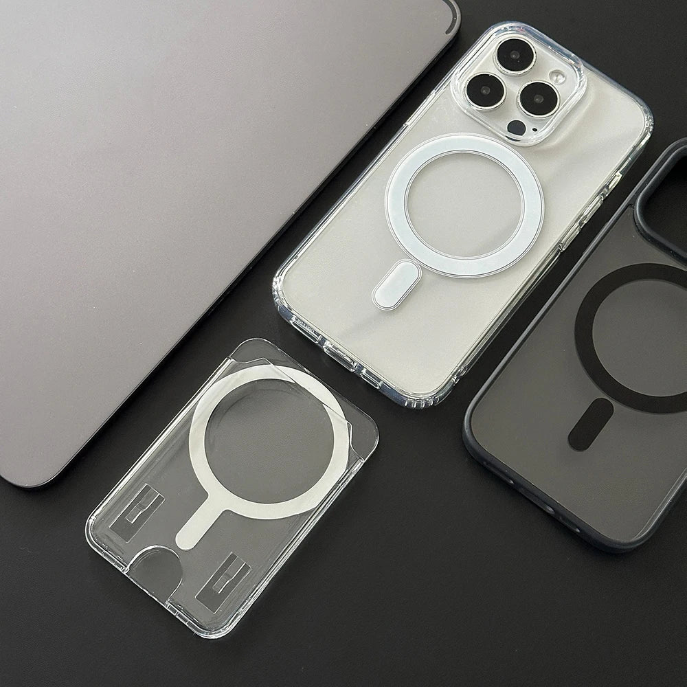 MagSafe Clear Acrylic Wallet Photo Card Holder for iPhone 17 Air 16 15 14 13 12 11