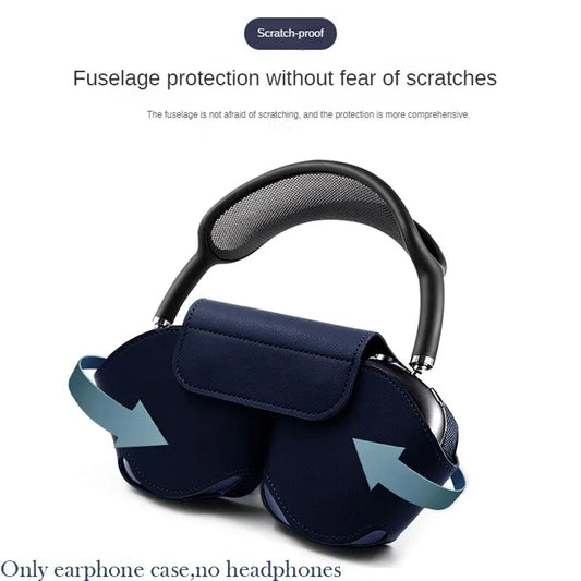 Leather Protective Case for AirPods Max – Handheld Wireless Headphone Bag