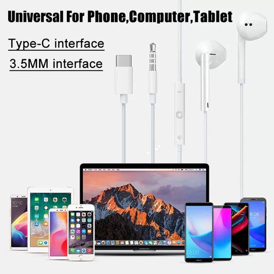 3.5mm Wired Stereo Earbuds Compatible with iPhone, iPad, Laptops & More