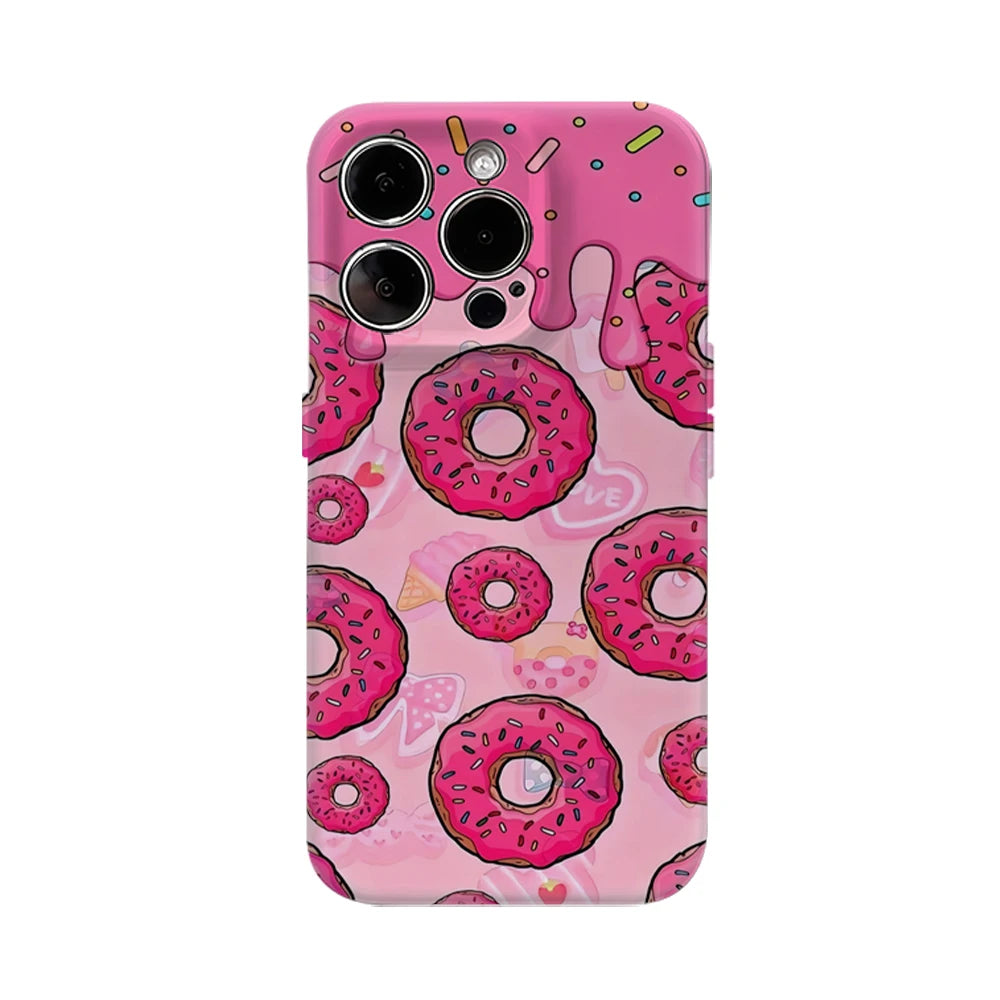Pink Donut Delight Case for iPhone 17 16 15 14 13 12 11 Pro Max Plus