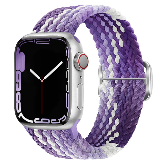 Elastic Braided Strap for Apple Watch Ultra 49mm and Series 9–SE, 45–38mm