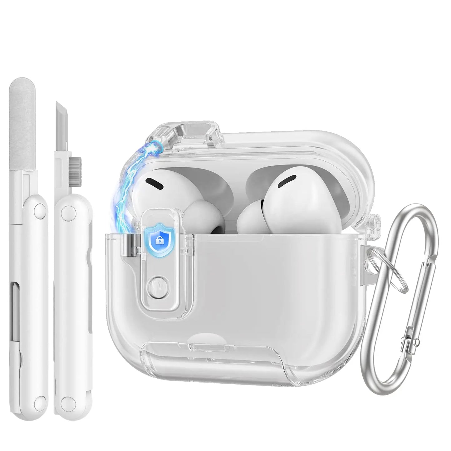 Clear Soft TPU Case for AirPods Pro 3 – Shockproof Cover with Cleaner Kit (2025)