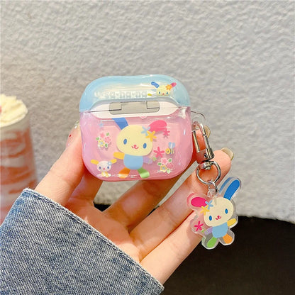 Korean Cute Flower Rabbit AirPods Case for Pro 2/3/4 – Silicone Protective Cover