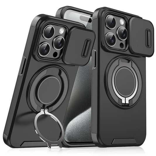 360° Rotating Ring Holder Car Mount Case for iPhone 16 15 14 Pro Max