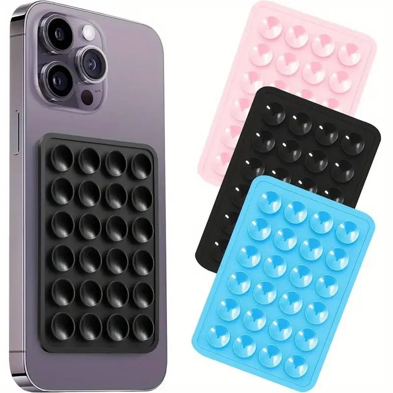 Silicone Suction Cup Phone Holder Mat Anti-Slip Wall Stand Square Back Mount