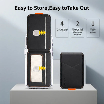 Luxury MagSafe Leather Card Holder for iPhone 17 16 15 14 13 Pro Max RFID Safe