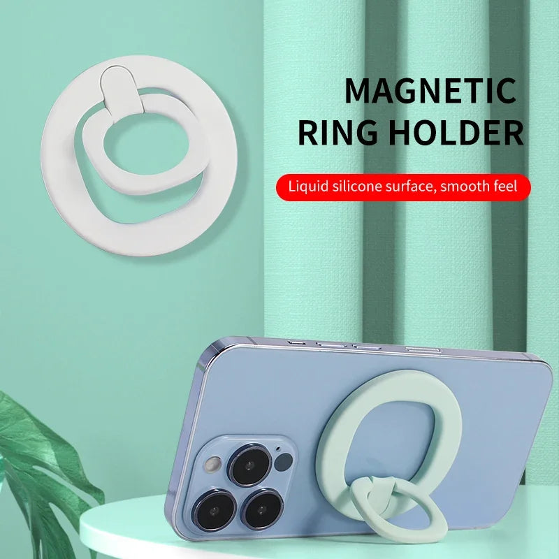 Magnetic Finger Ring Holder Stand for iPhone 12–16 Pro/Plus & Xiaomi