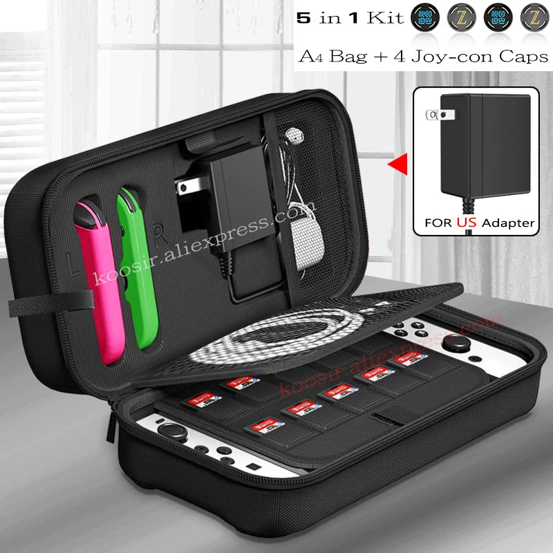 Large Travel Carrying Bag for Nintendo Switch OLED Anti-Scratch Storage Case