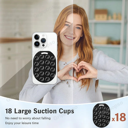 MagSafe Silicone Suction Cup Phone Grip Stand for iPhone Samsung Cellphones