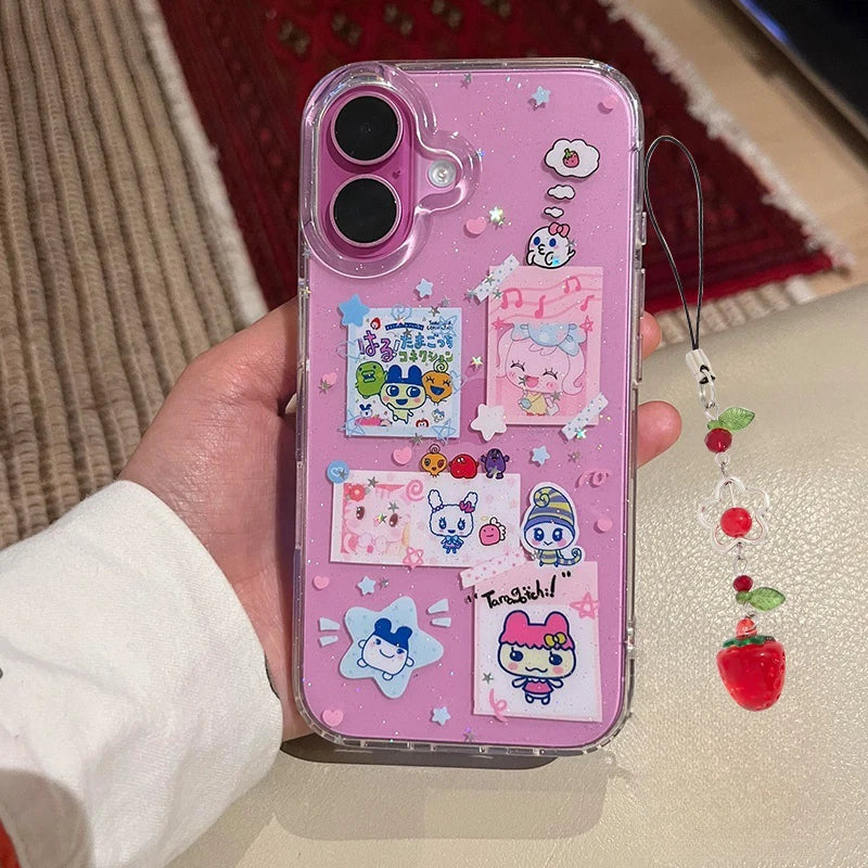 Japanese Anime Kawaii Glitter Cartoon Phone Case for iPhone 16–7 Series