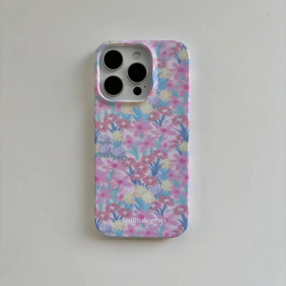 Floral Oil Painting Matte Case for iPhone 12–16 Pro Max