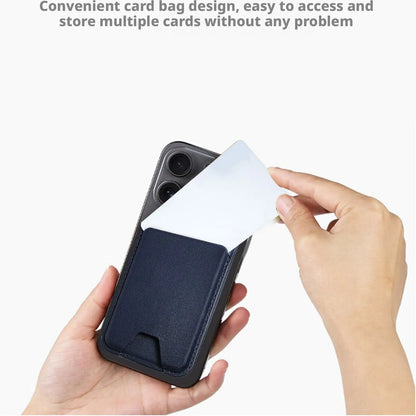 Magnetic MagSafe Leather Wallet Stand for iPhone 17–14 Pro Max