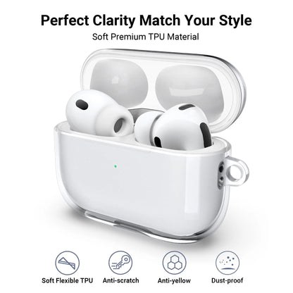2025 Clear Case for AirPods Pro 3 – Shockproof Cover with Keychain & Cleaner Kit