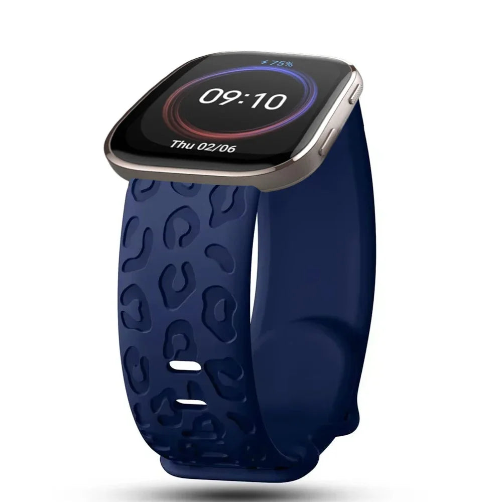 20mm Engraved Leopard Silicone Strap for Amazfit GTS 3/4 Mini BIP Smartwatch