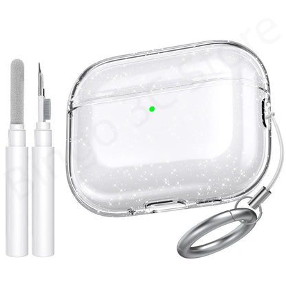 2025 Clear Magnetic Lock Case for AirPods Pro 3 with Stand & Cleaning Kit