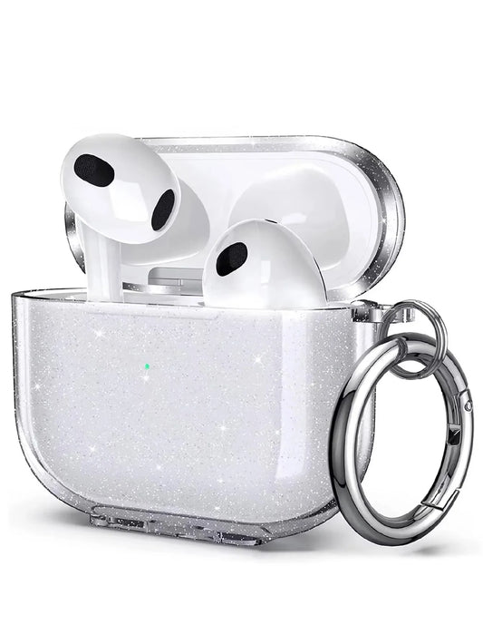 Clear Glitter Case for AirPods 1–4 & Pro 2 with Cleaning Kit