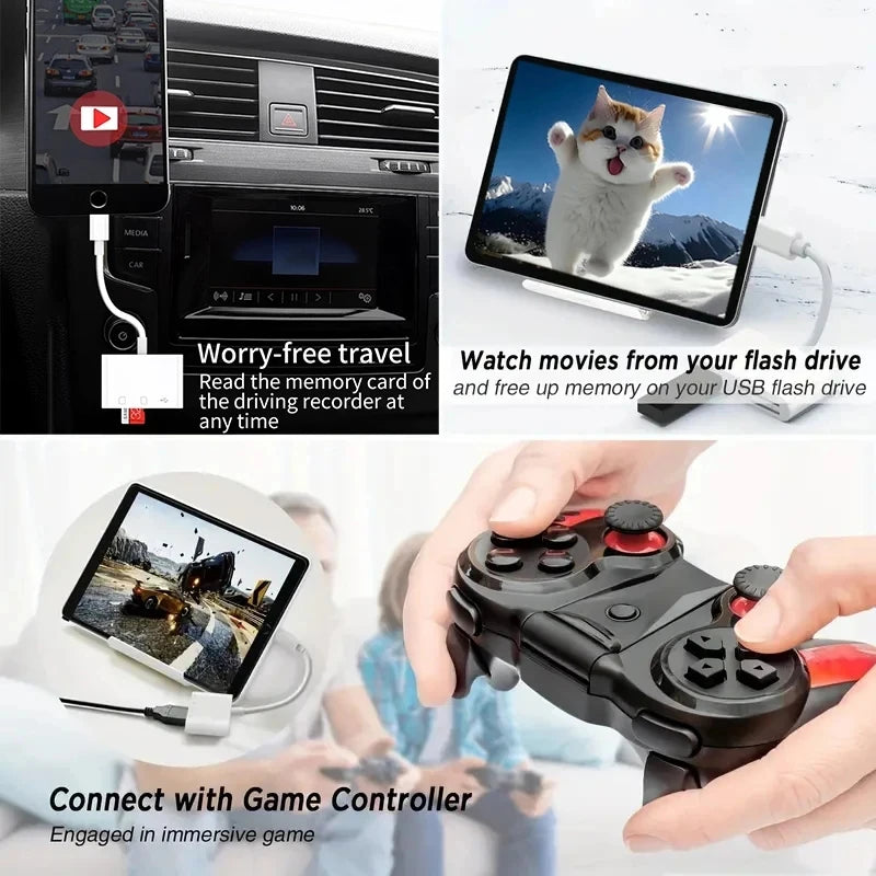 3-in-1 USB-C Card Reader Adapter – SD/TF Memory & OTG Converter for Phones/Tablets