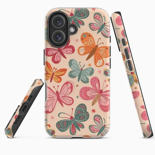 Butterfly Delight Case for iPhone 17 16 15 14 13 12 Pro Max Plus Double-Layer
