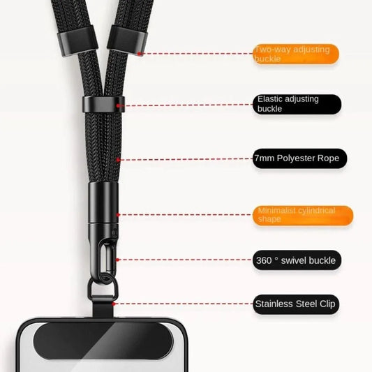 Adjustable Long Phone Lanyard Crossbody Strap for iPhone, Samsung, Xiaomi