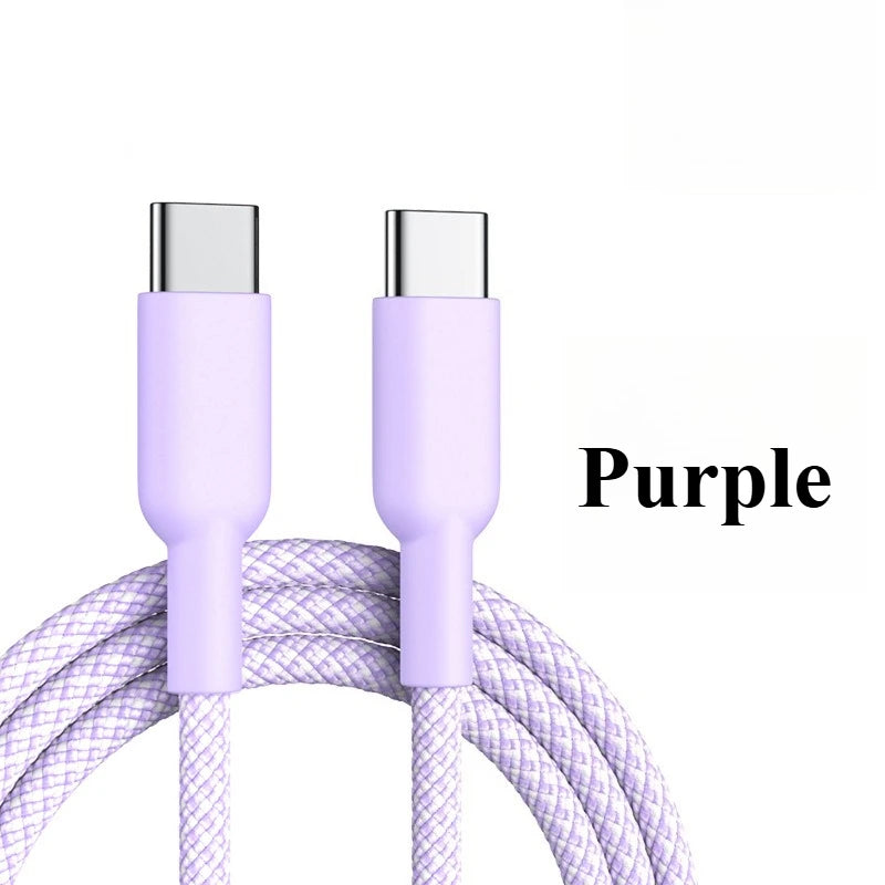 PD60W Type-C to Type-C Fast Charging Cable For iPhone Samsung Xiaomi iPad